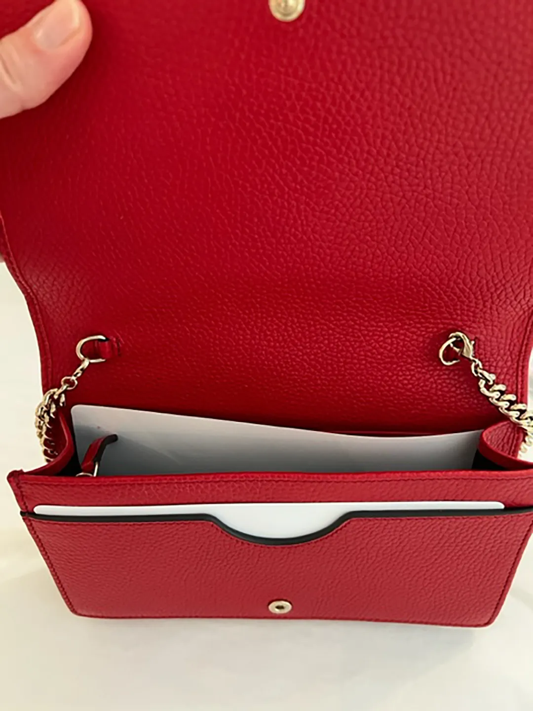 Gucci Soho Red GG Crossbody Wallet Leather Handbag Shoulder Purse Bag Italy NEW