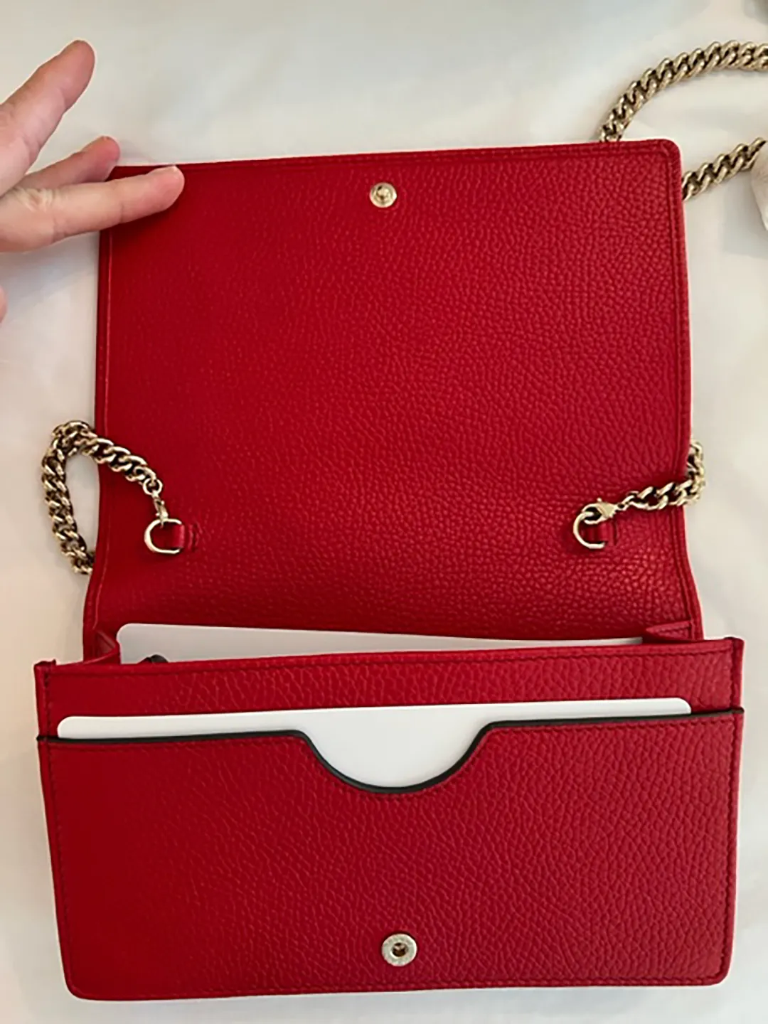 Gucci Soho Red GG Crossbody Wallet Leather Handbag Shoulder Purse Bag Italy NEW