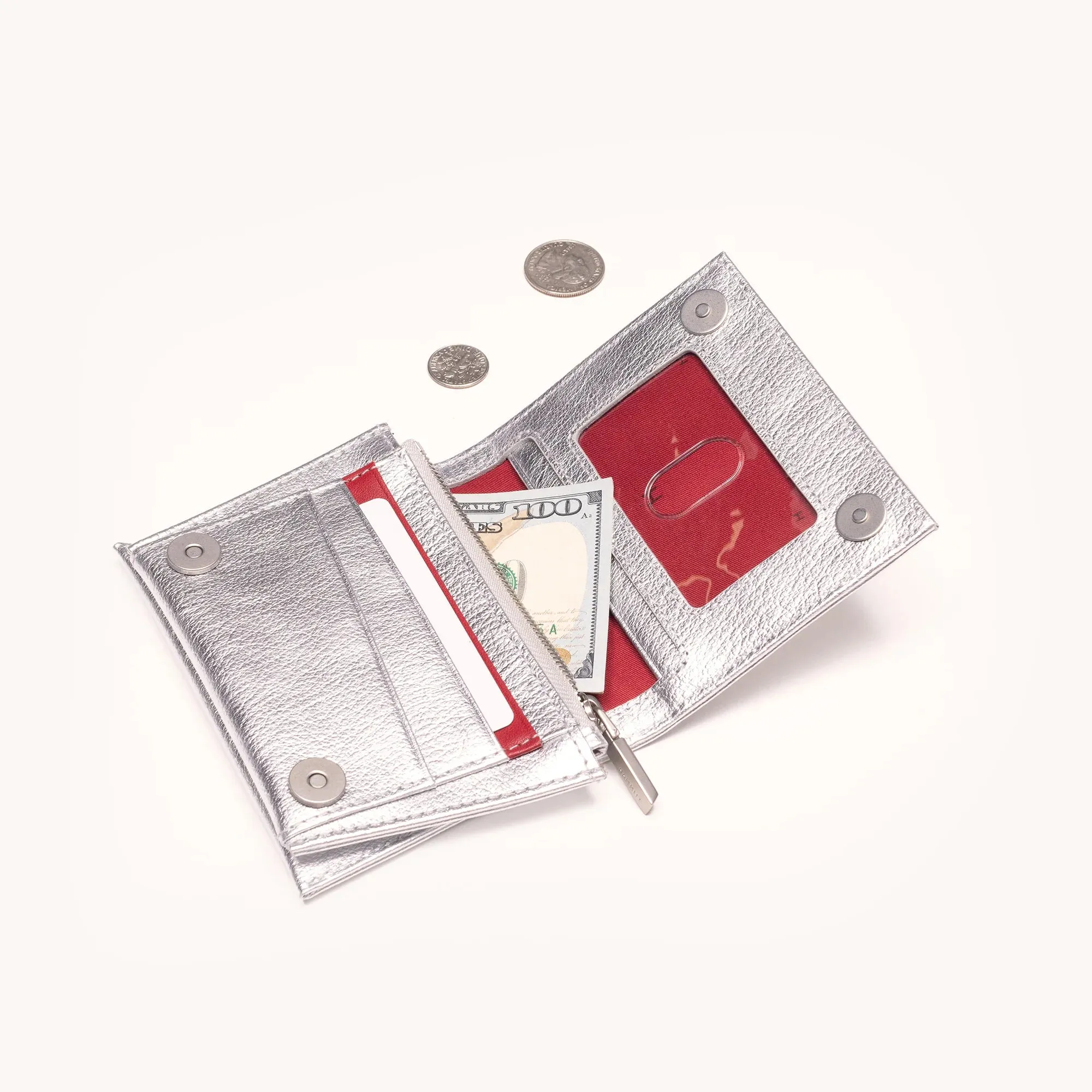Hammitt Allen Wallet Sidewalk Silver