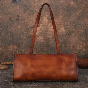 Handmade Purple Leather Womens Vintage Baguette Bag Best Baguette Shoulder Bag Crossbody Purses for Ladies