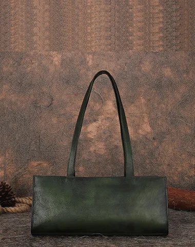 Handmade Purple Leather Womens Vintage Baguette Bag Best Baguette Shoulder Bag Crossbody Purses for Ladies