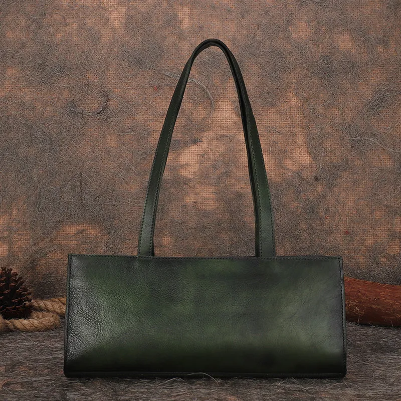 Handmade Purple Leather Womens Vintage Baguette Bag Best Baguette Shoulder Bag Crossbody Purses for Ladies