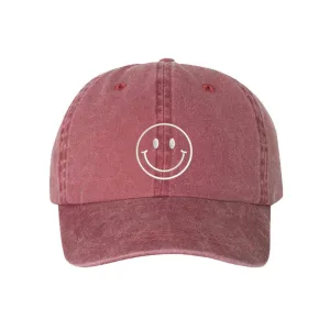 Happy Face Washed Baseball Hat