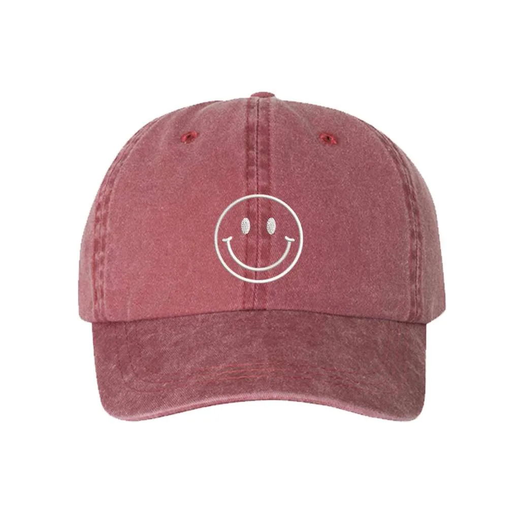 Happy Face Washed Baseball Hat