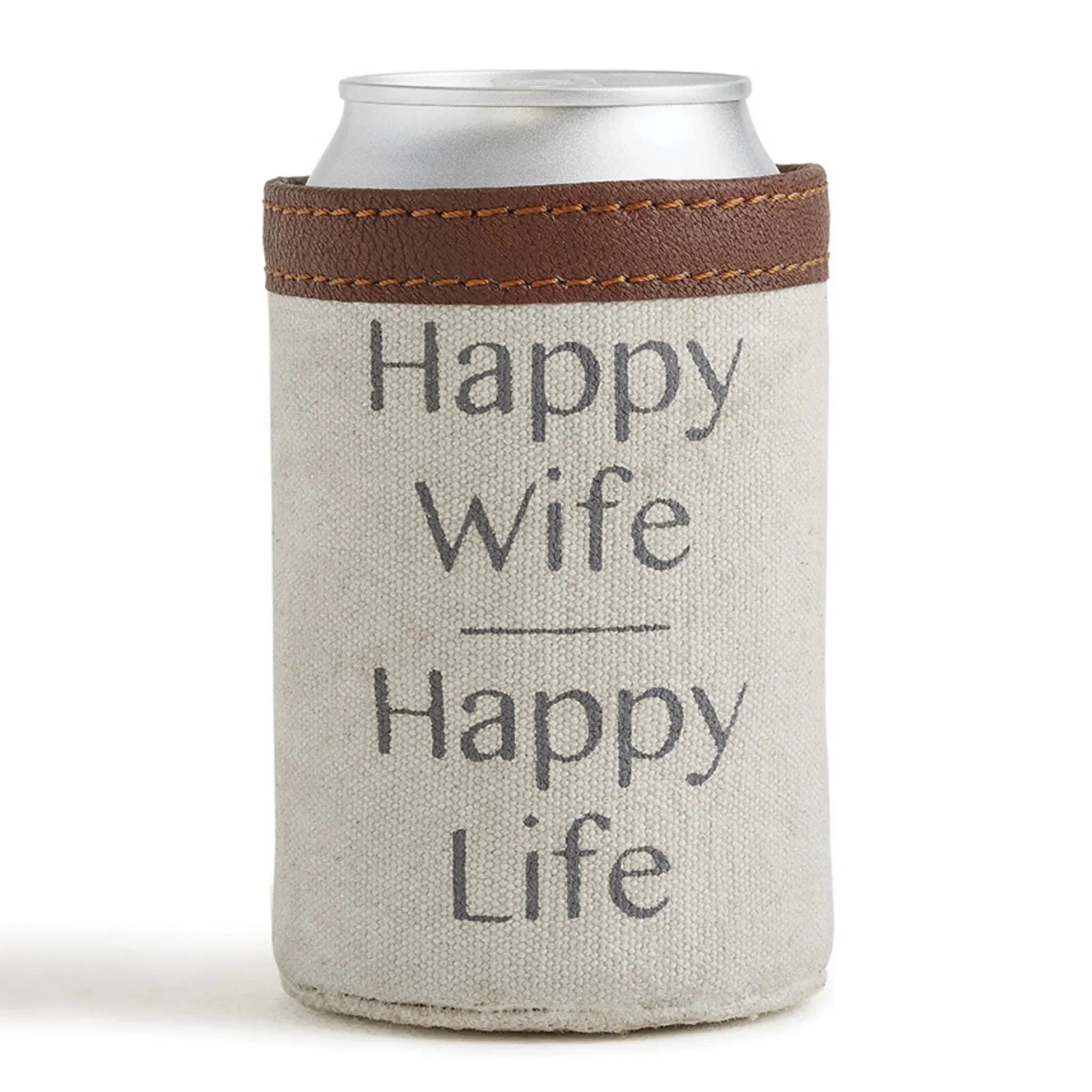 Happy Wife Canvas Can Sleeve
