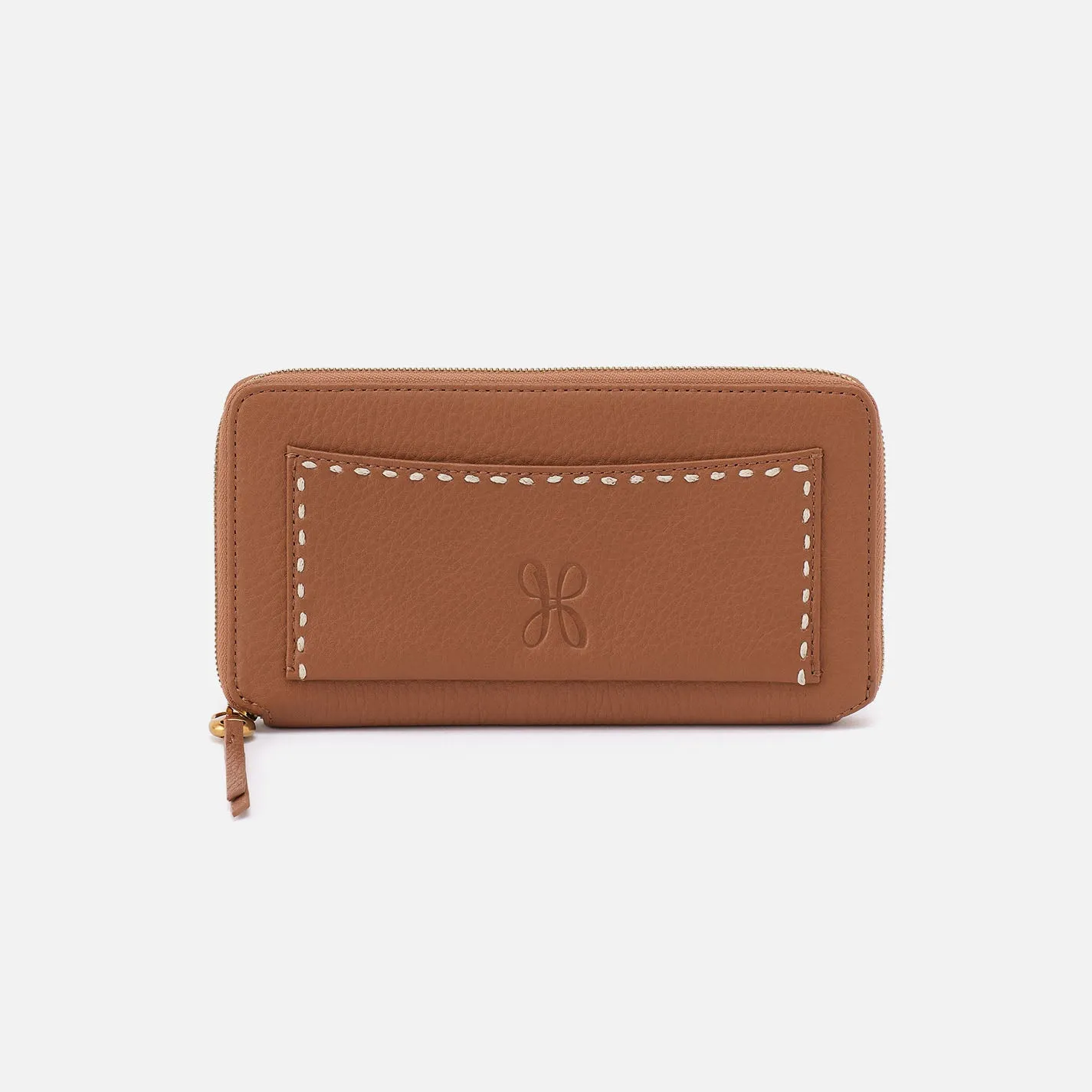 Hart Large Wallet In Pebbled Leather - Warm Honey