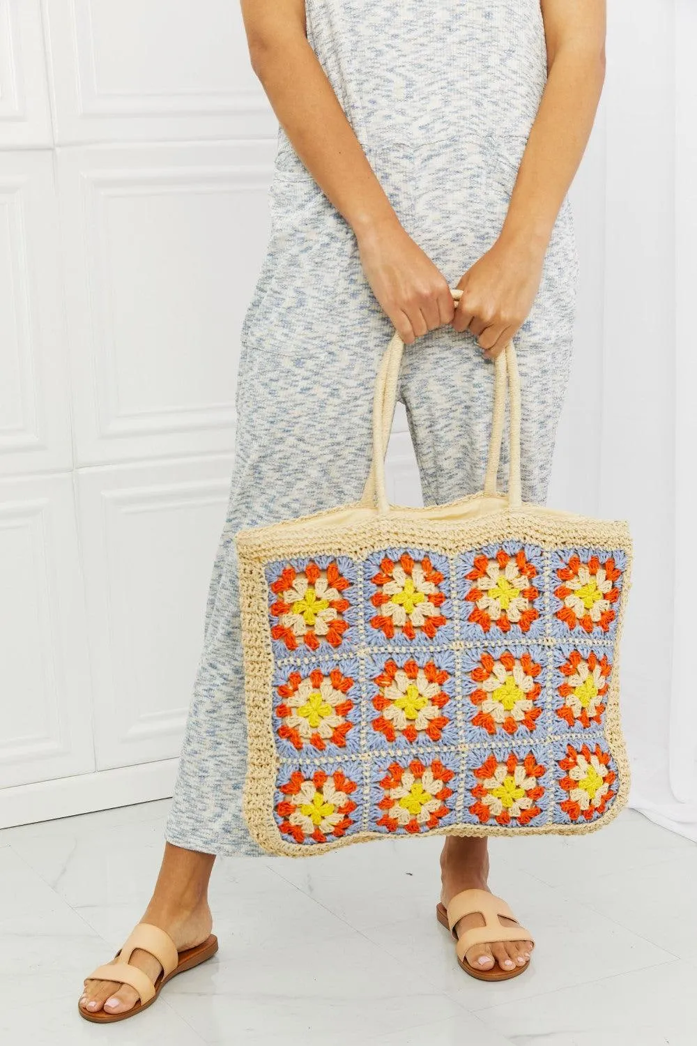 Hazel Blues® |  Fame Off The Coast Straw Tote Bag