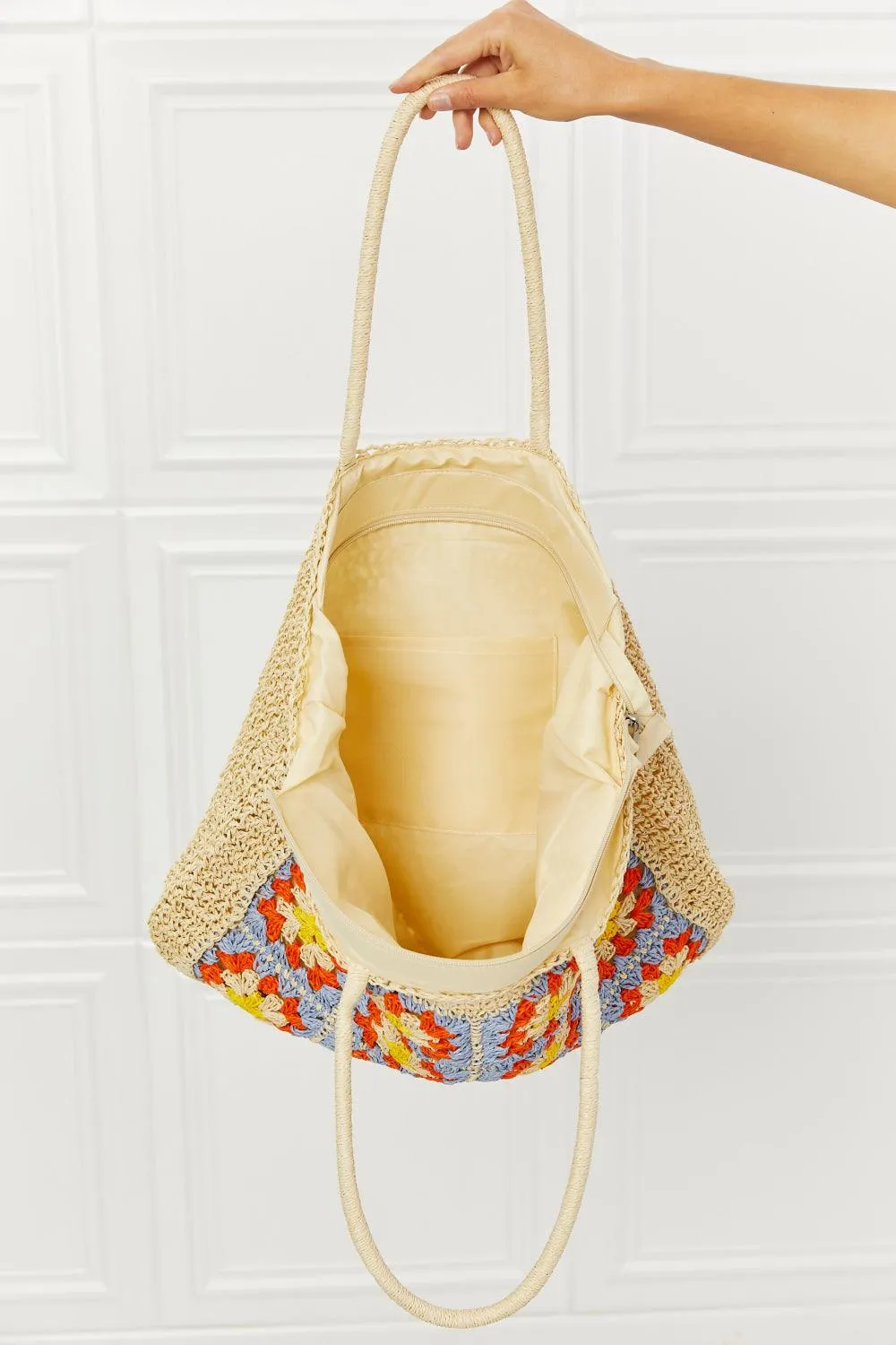 Hazel Blues® |  Fame Off The Coast Straw Tote Bag