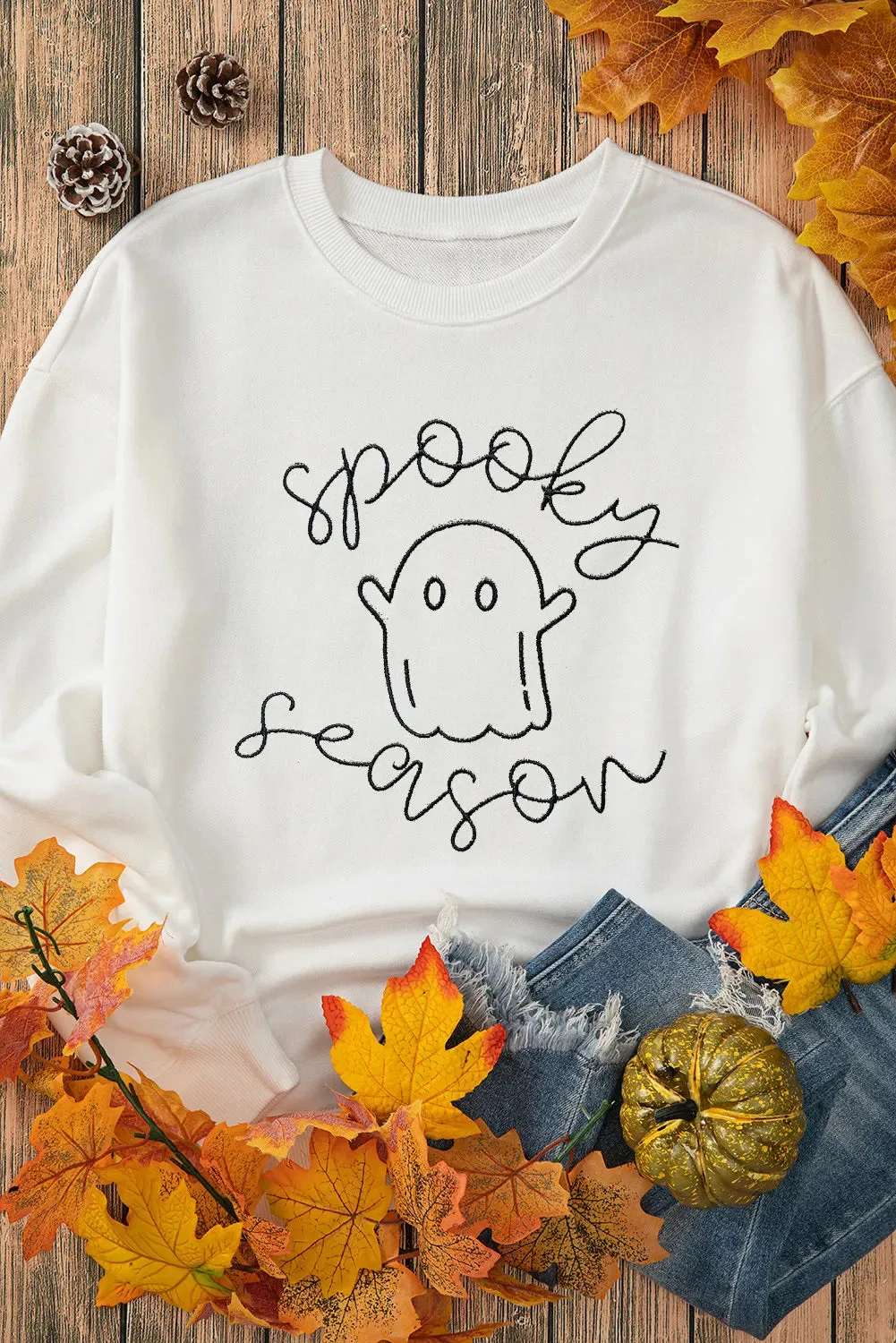 Hazel Blues® |  Ghost Graphic Long Sleeve Dropped Shoulder Sweatshirt