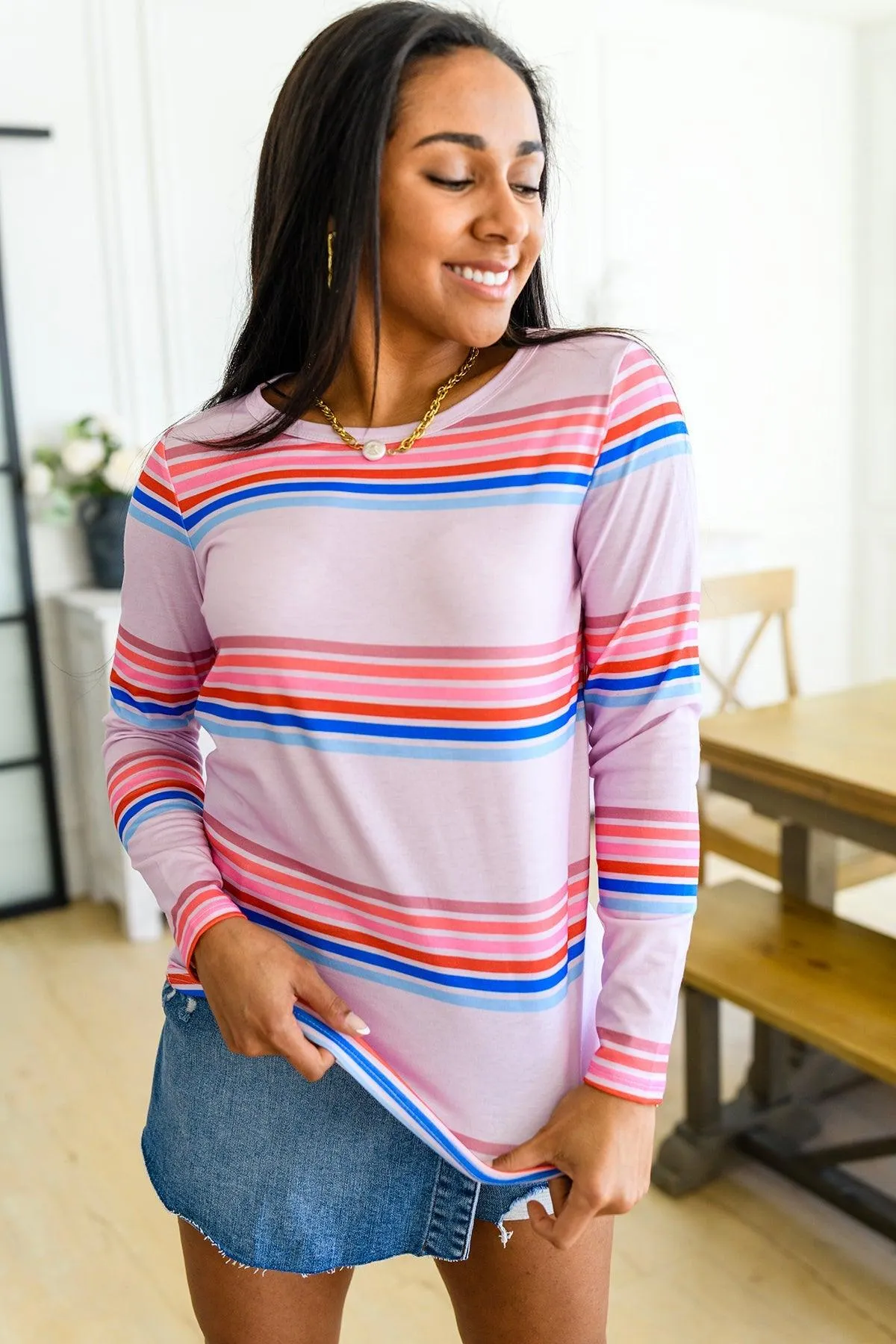 Hazel Blues® |  Sweet Like Candy Striped Long Sleeve