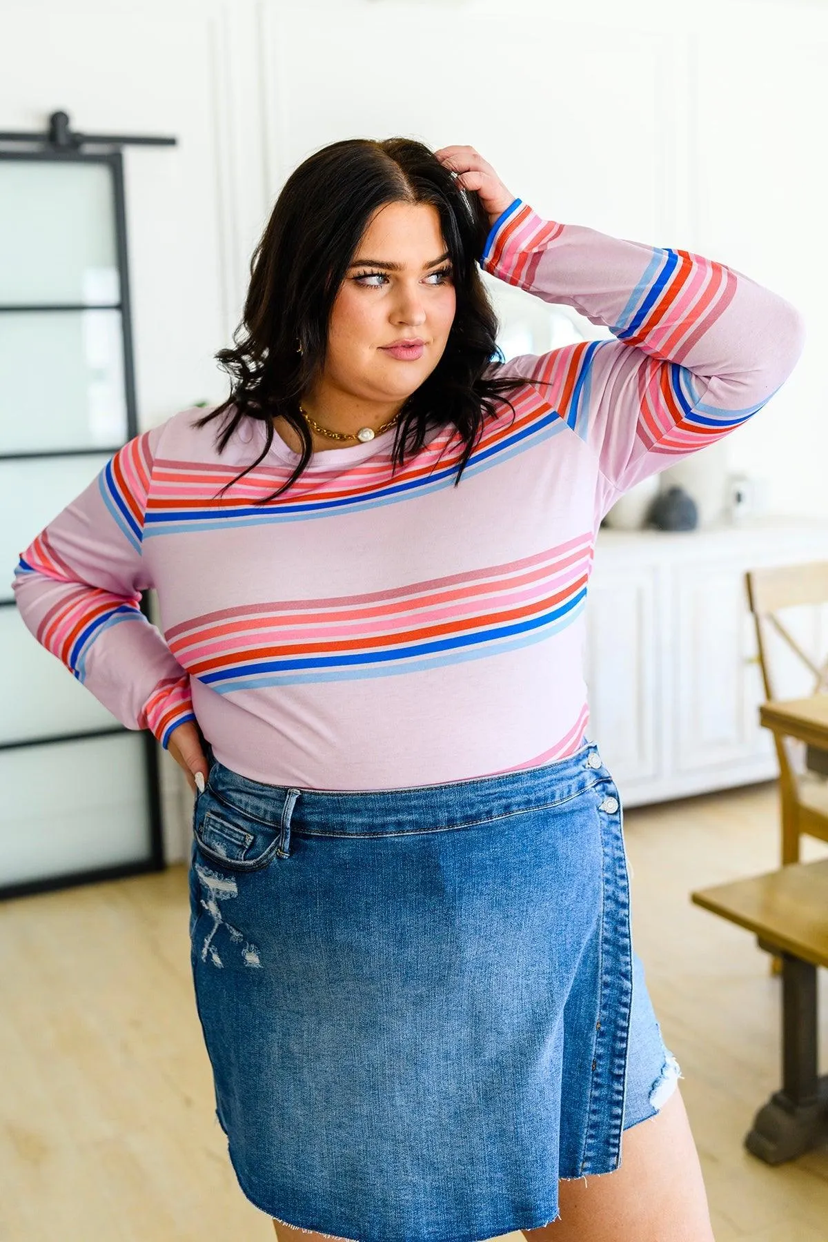 Hazel Blues® |  Sweet Like Candy Striped Long Sleeve