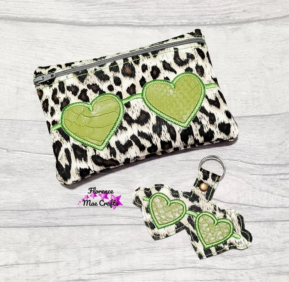 Heart Glasses Applique set machine embroidery design DIGITAL DOWNLOAD