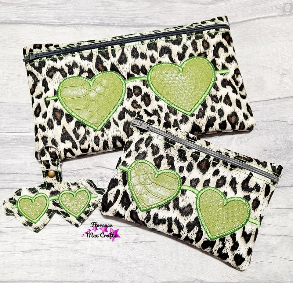 Heart Glasses Applique set machine embroidery design DIGITAL DOWNLOAD