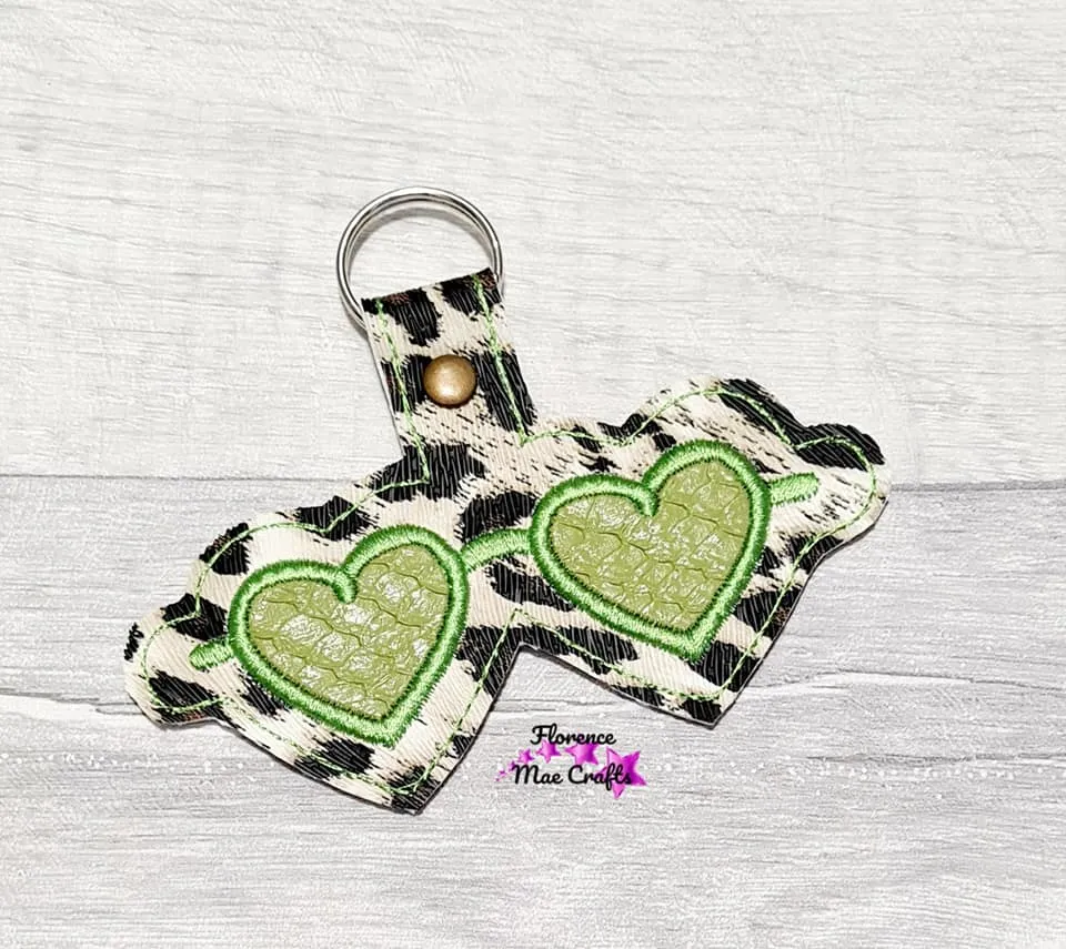Heart Glasses Applique set machine embroidery design DIGITAL DOWNLOAD