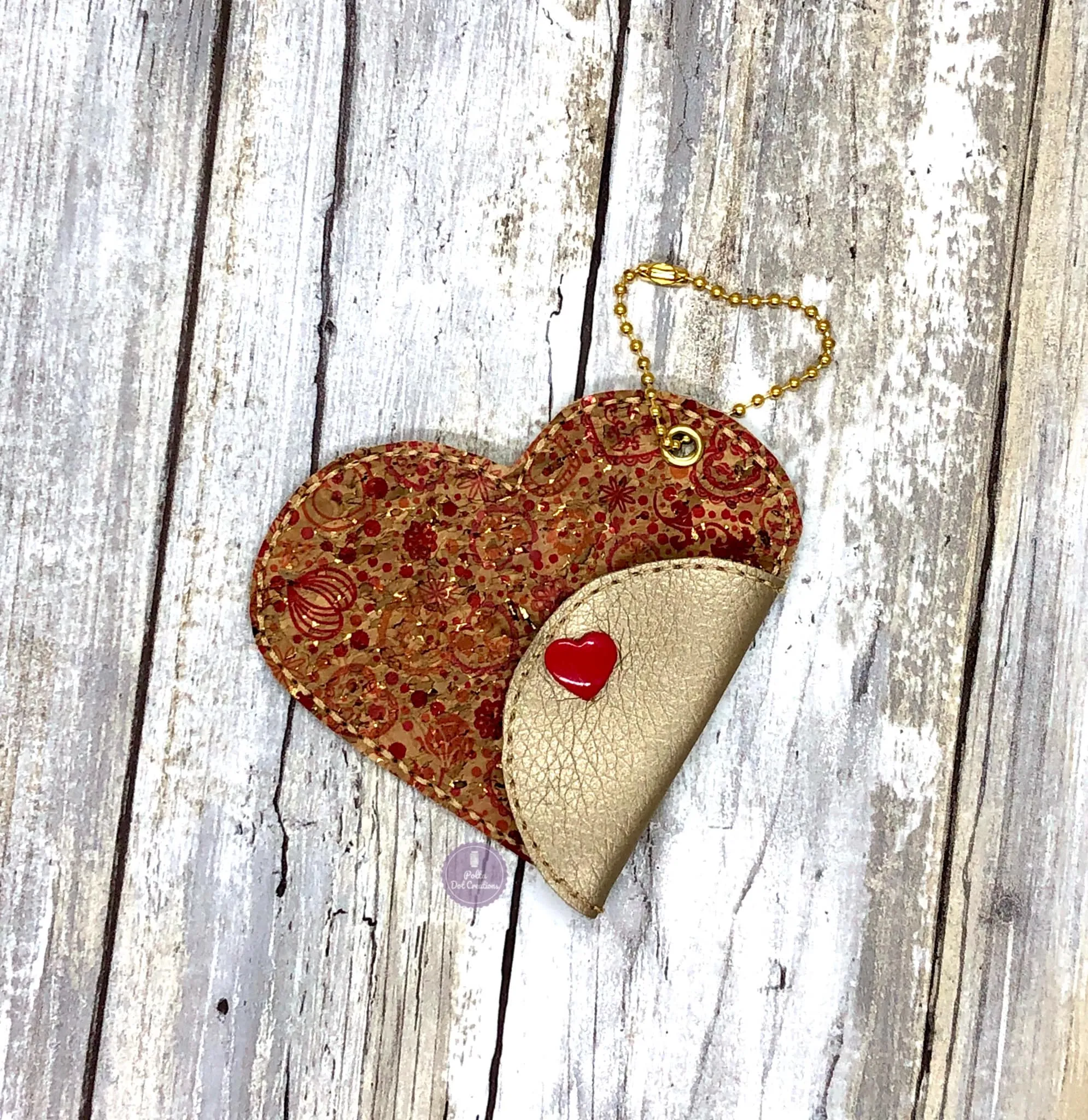 Heart Snap ITH Pouch machine embroidery design DIGITAL DOWNLOAD