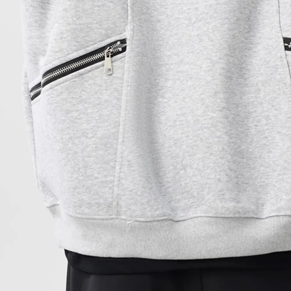 Heavy Dual Zip Embroidered Hoodie