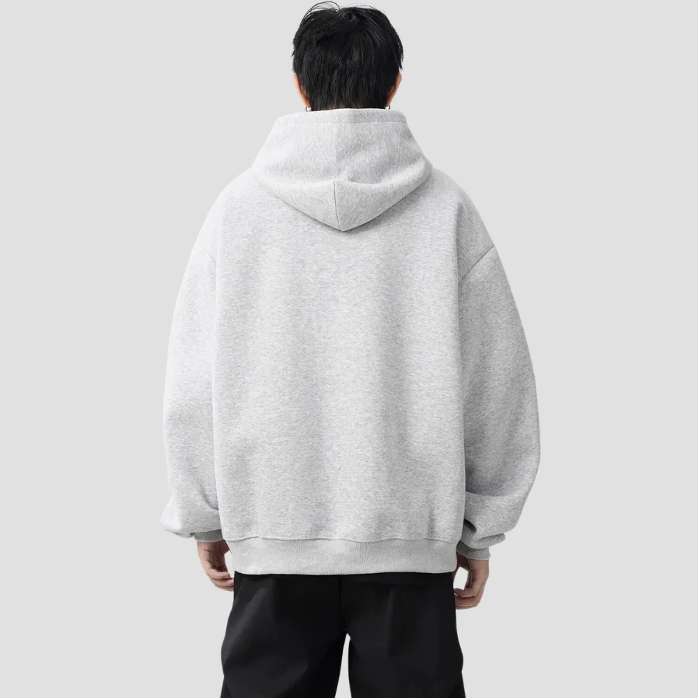 Heavy Dual Zip Embroidered Hoodie