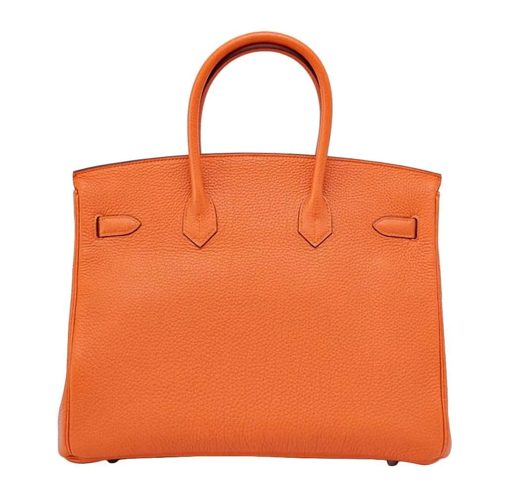 Hermès Birkin 35 H Orange Togo Bag