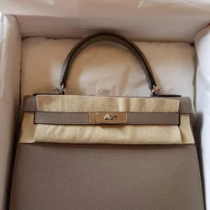 Hermès Kelly 28 Gris Asphalte Sellier Epsom Palladium Hardware PHW