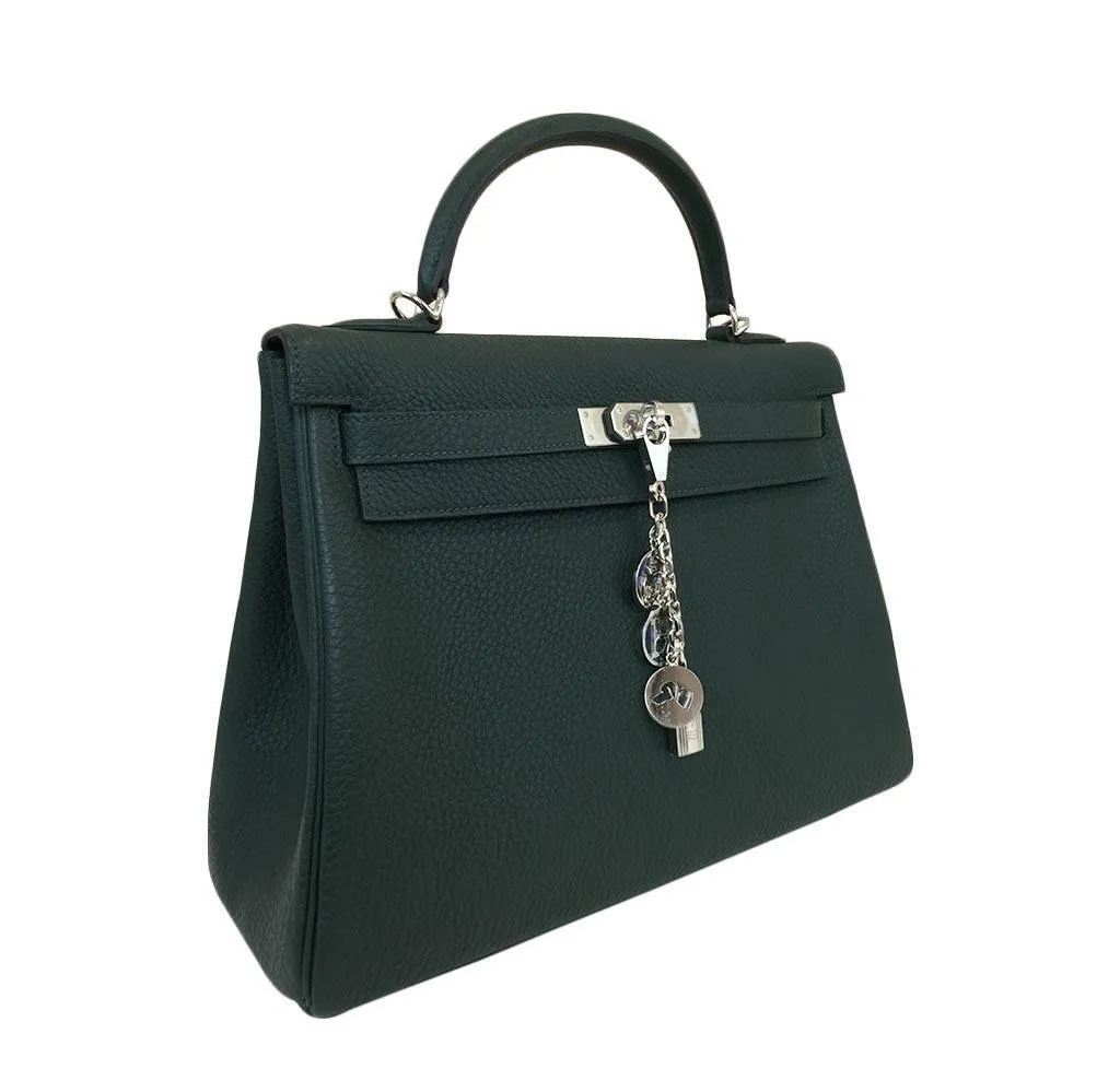 Hermès Kelly 32 Green Bag PHW