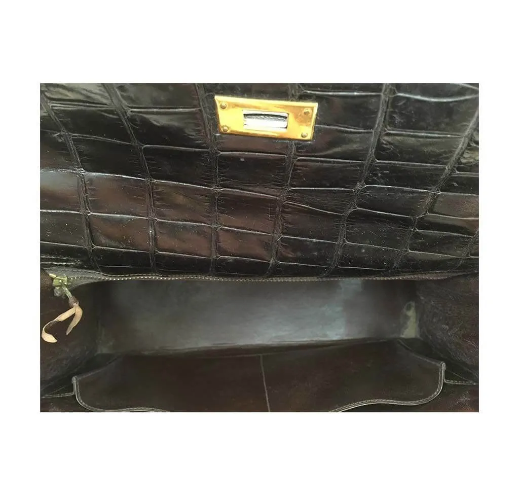 Hermès Vintage Kelly 32 Bag Cocaon Crocodile