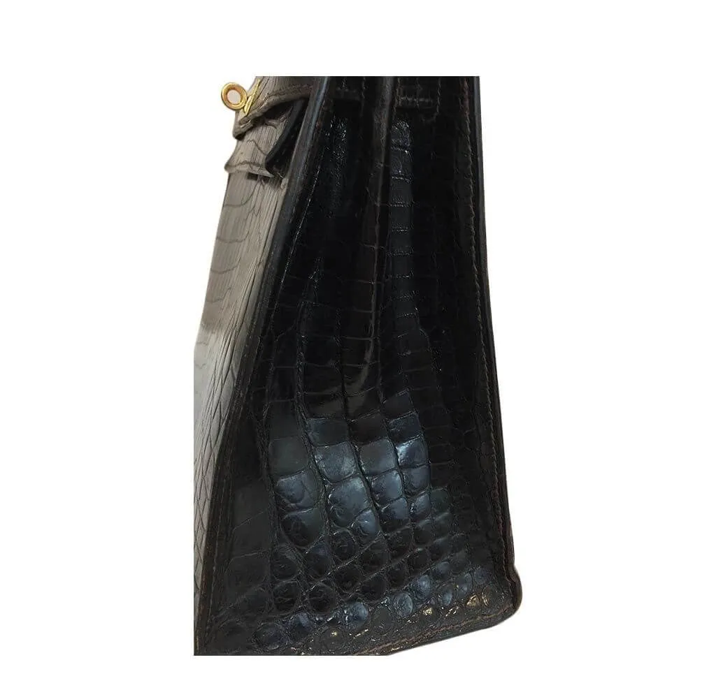 Hermès Vintage Kelly 32 Bag Cocaon Crocodile