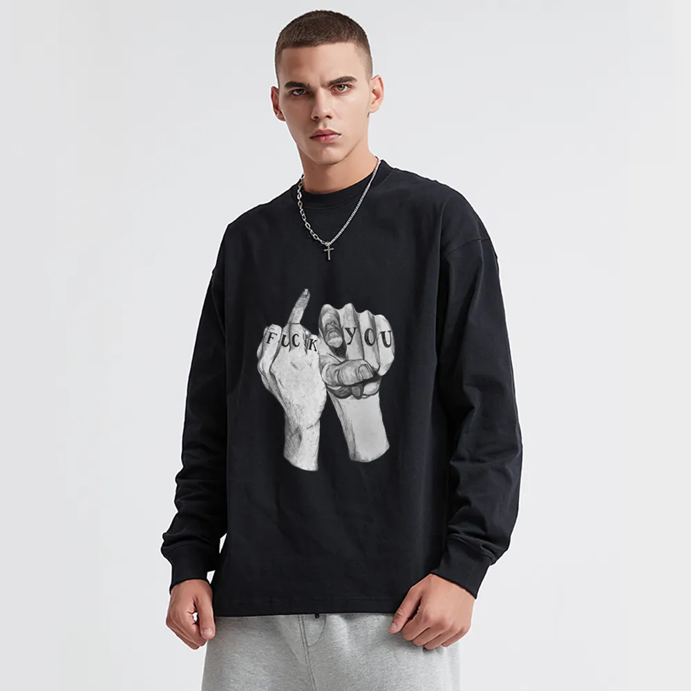 High Street Finger Letters Long Sleeve Shirt
