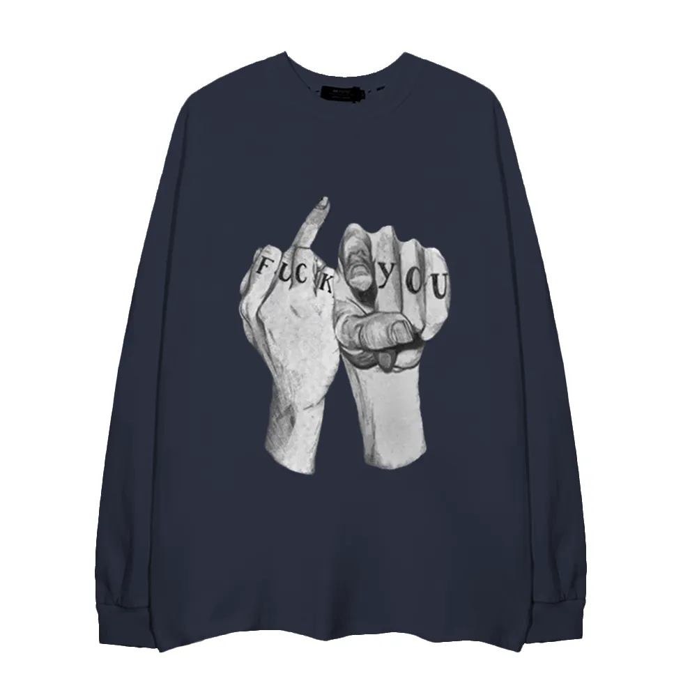 High Street Finger Letters Long Sleeve Shirt