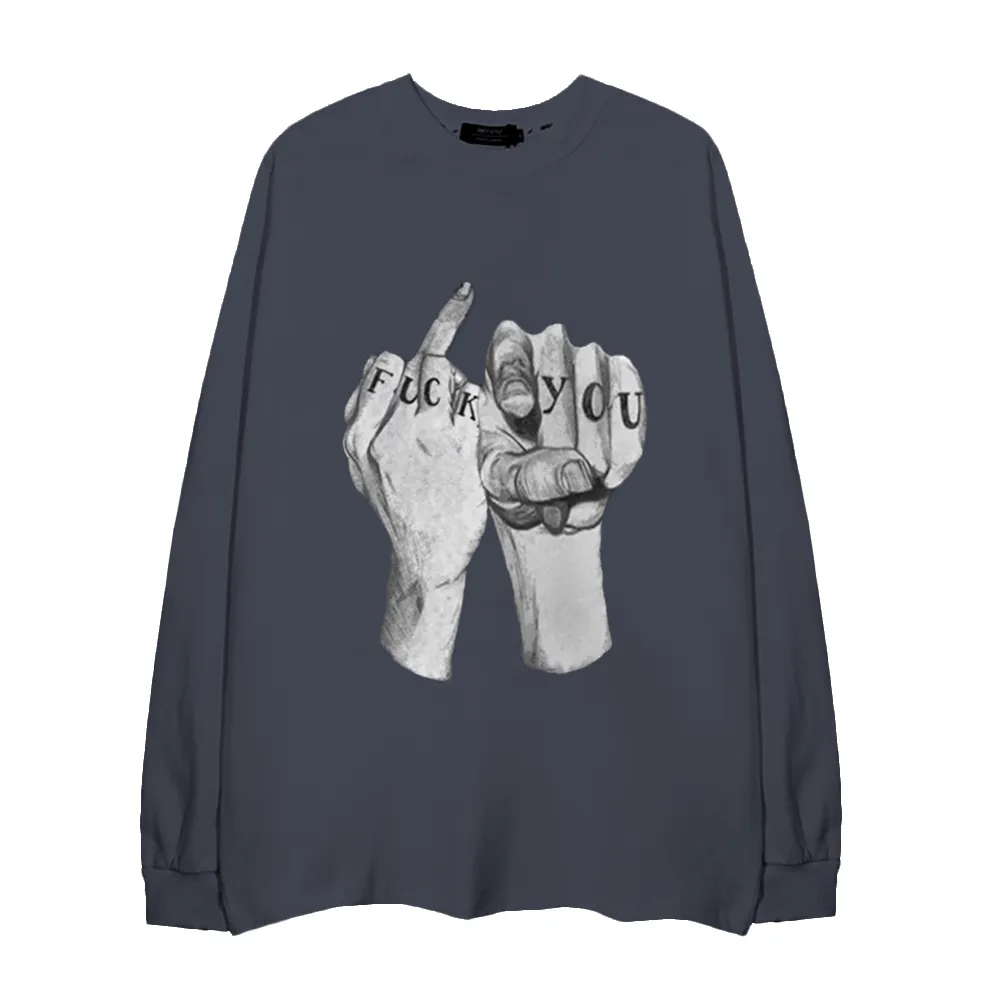 High Street Finger Letters Long Sleeve Shirt