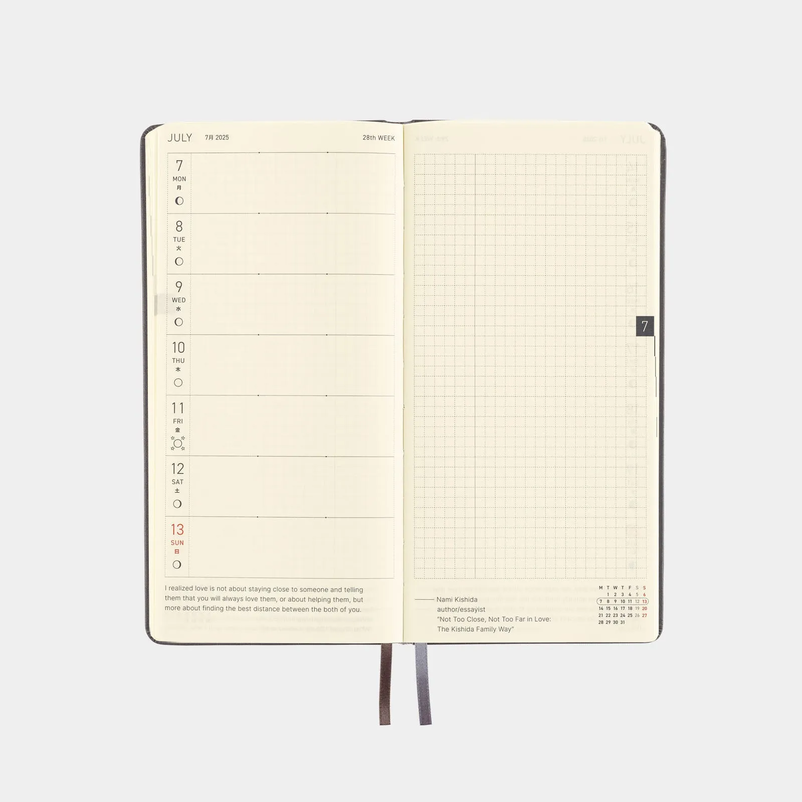 [Hobonichi 2025] Weeks Leather // Steel Gray (English)