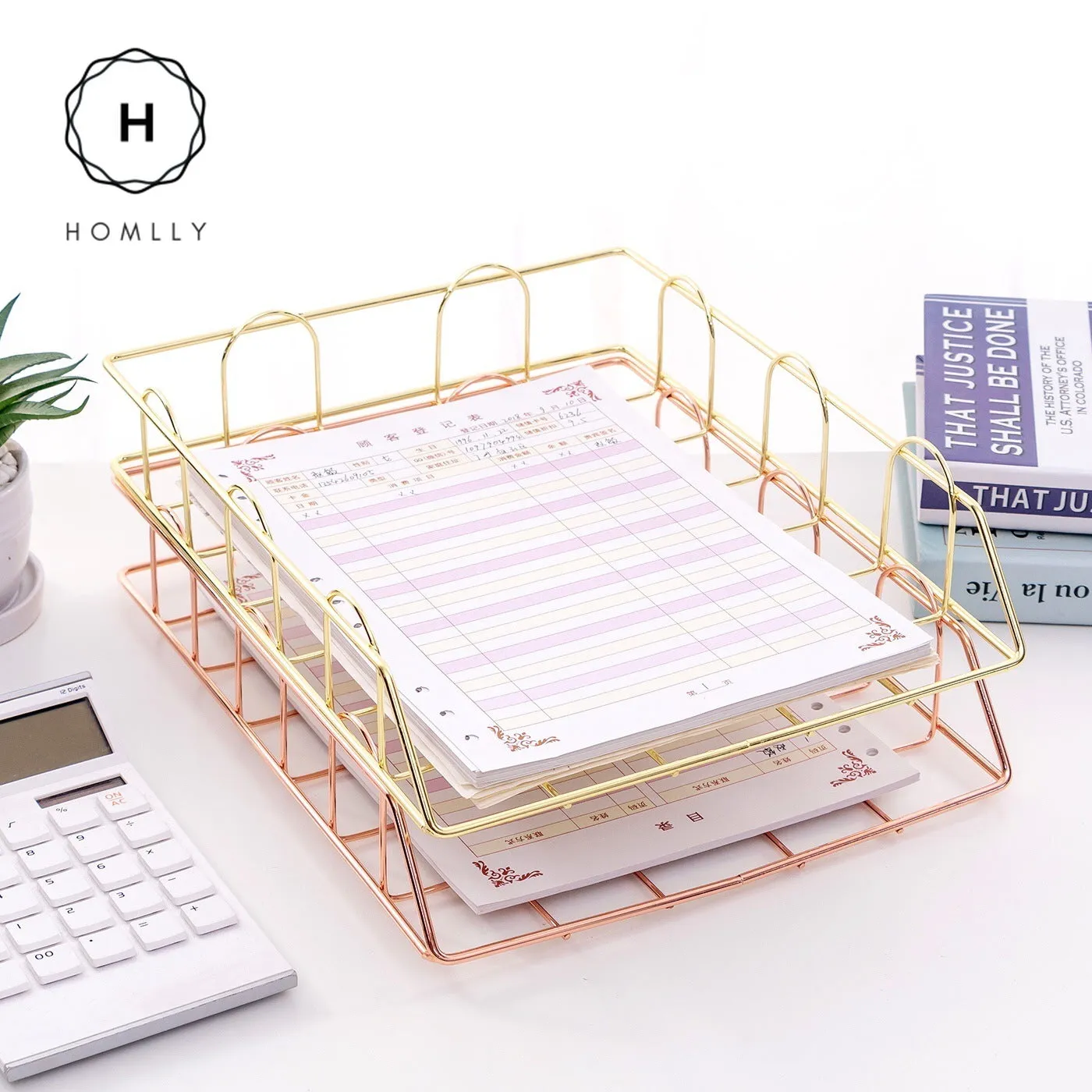 Homlly keii Gold Document Tray