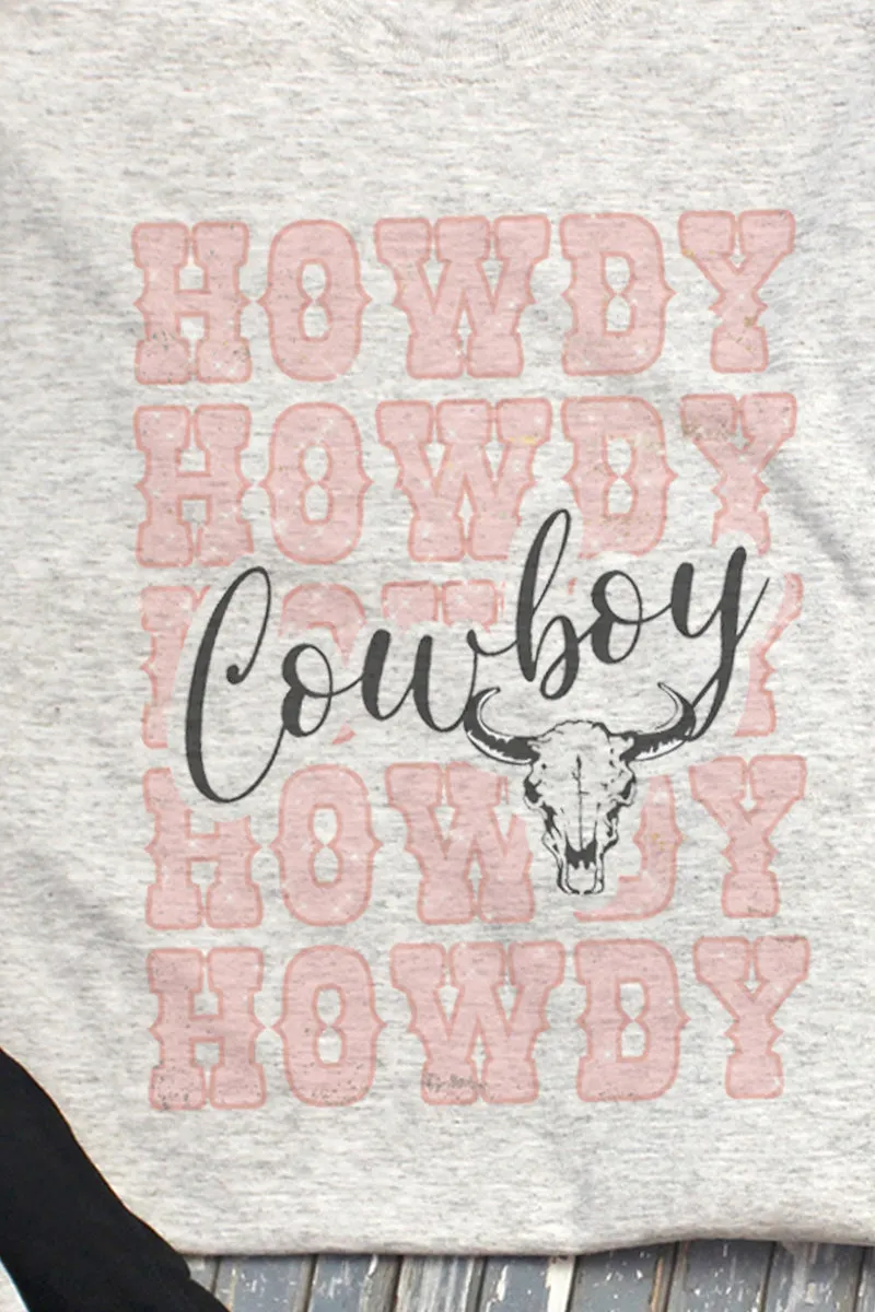 Howdy Cowboy Unisex Dri-Power Long-Sleeve 50/50 Tee