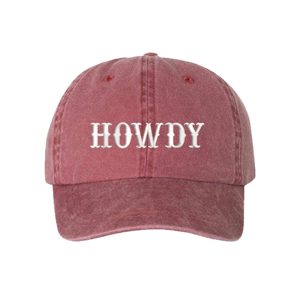 Howdy Washed Baseball Hat - Country Rodeo Baseball Hat