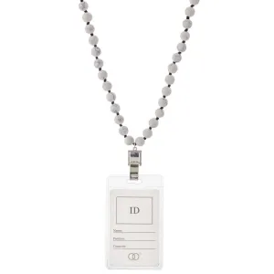 Howlite stone necklace badge Id holder