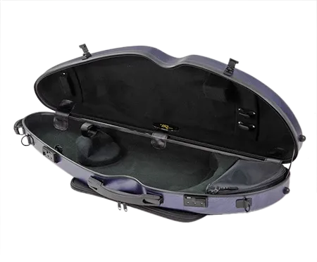 HQ Polycarbon Violin Case Half Moon 4/4 - Brushed Blue