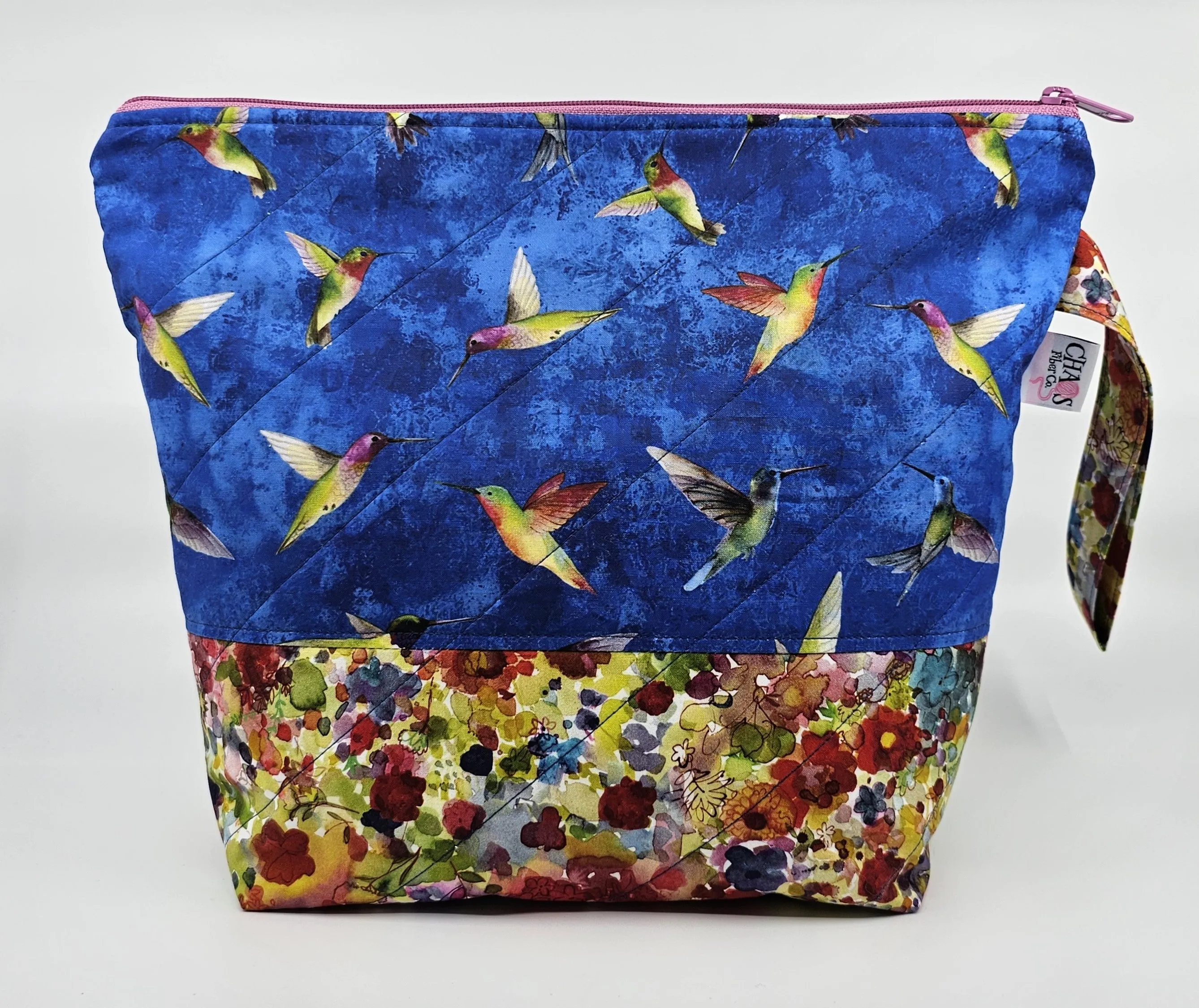 Hummingbirds on Blue - Project Bag - Medium