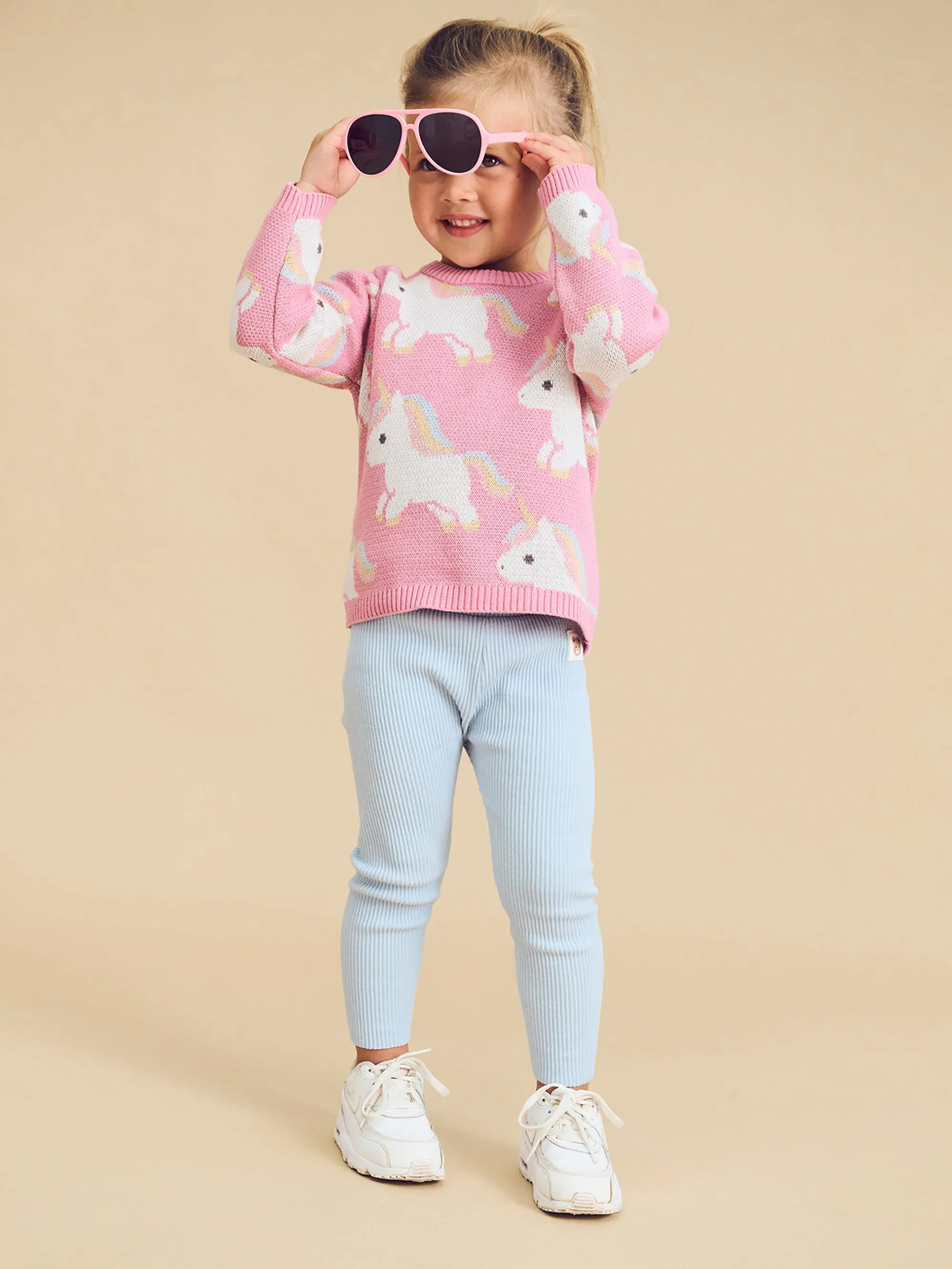 Huxbaby Unicorn Knit Jumper Bubblegum