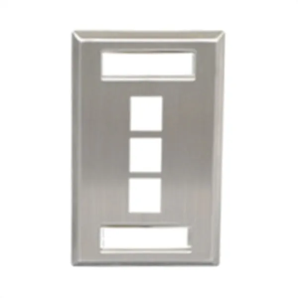 Icc Icc-ic107s03ss Faceplate, Id, Stainless, 1-gang, 3-port