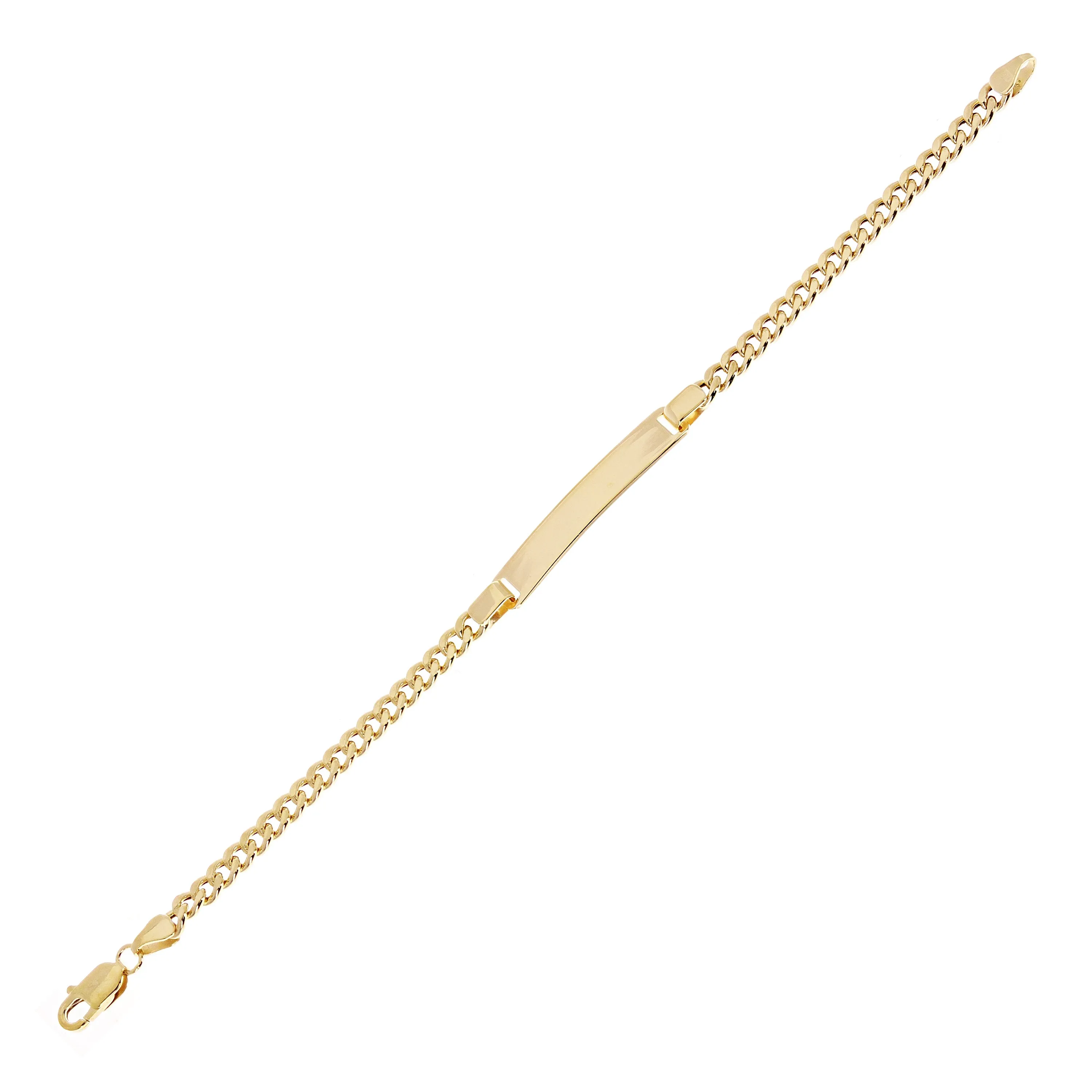 Italian 14k Yellow Gold Cuban ID Kids Bracelet Engravable 5.75" 6mm 3.5 grams