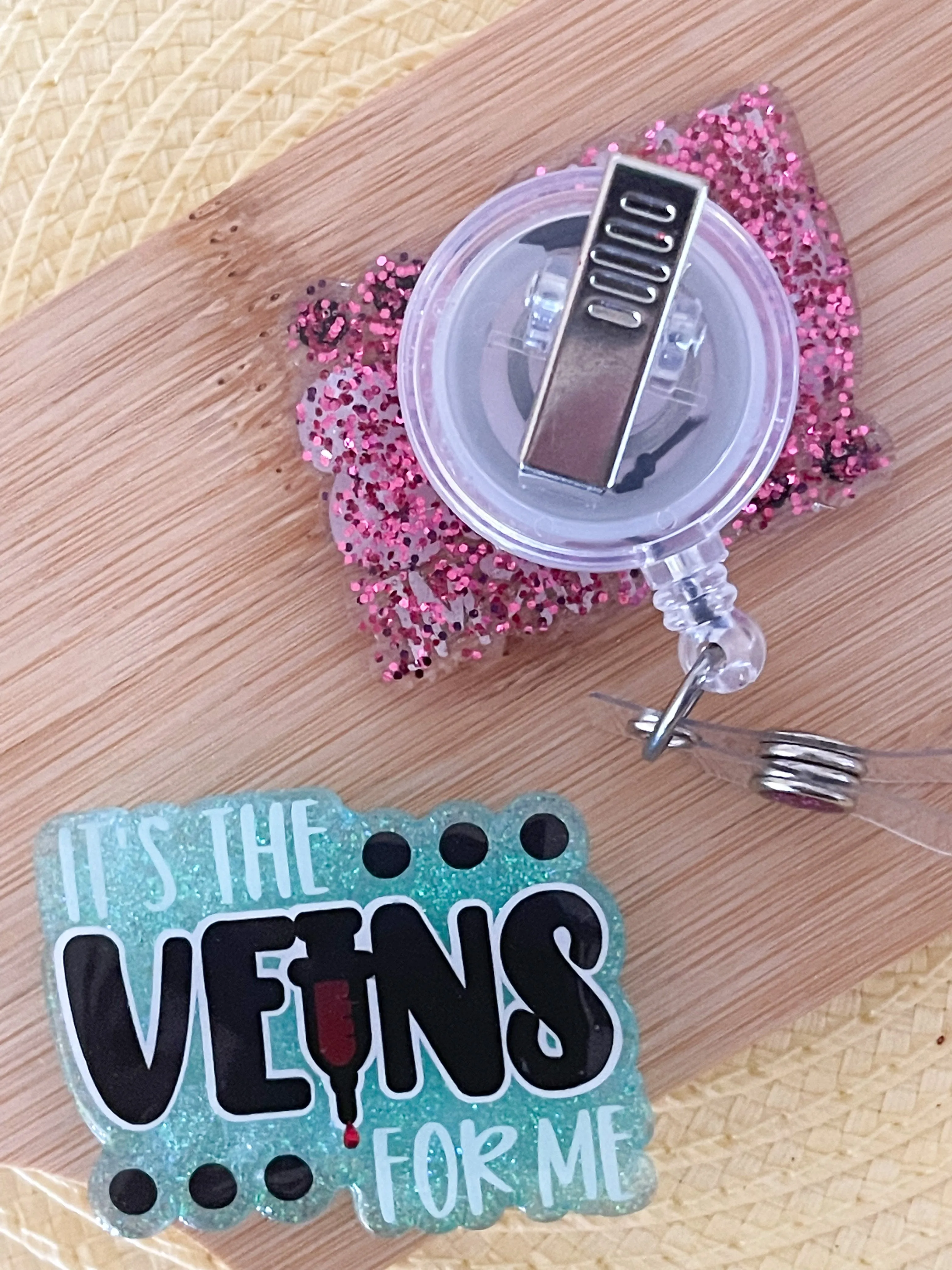 It's the Veins For Me - Aqua - Badge Reel