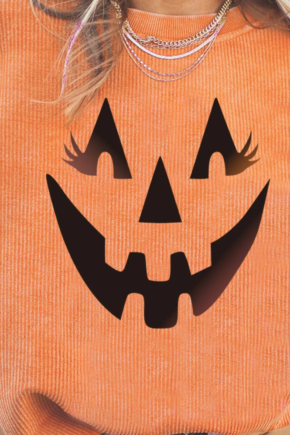 Jack-O'-Lantern Drop Shoulder Sweatshirt