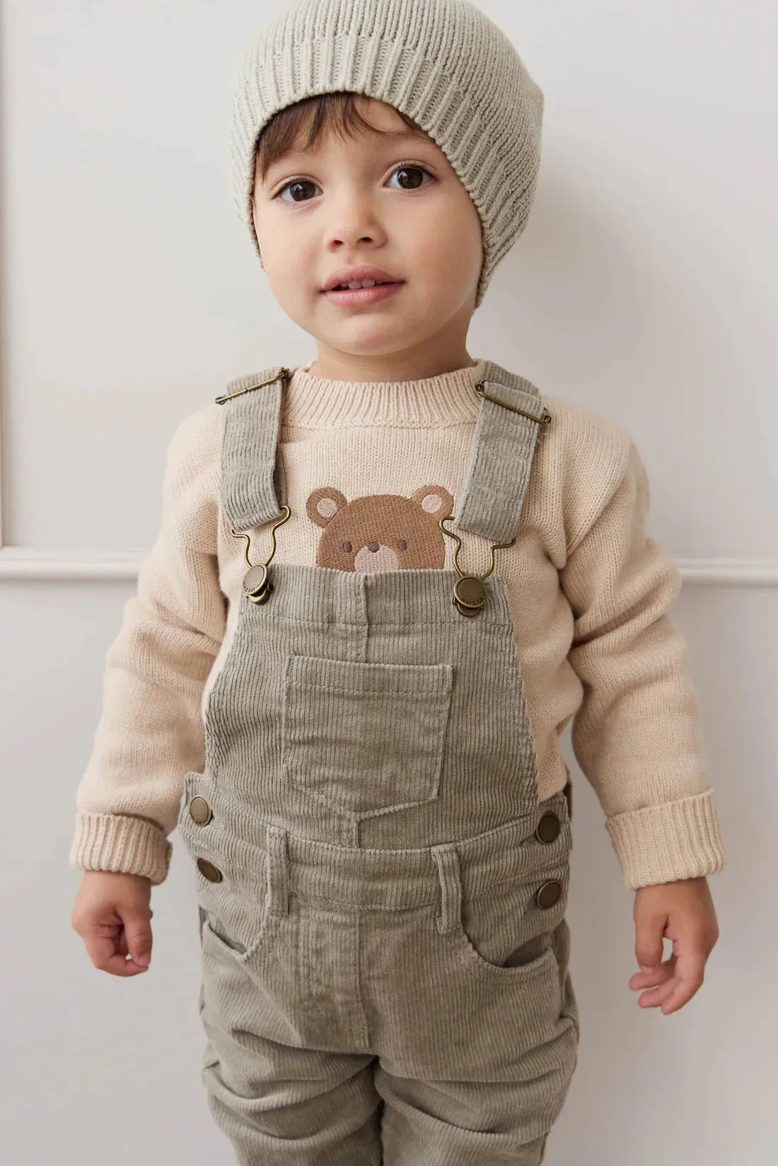 Jamie Kay Leon Jumper - Oatmeal Marle Jacquard Bobbie Bear