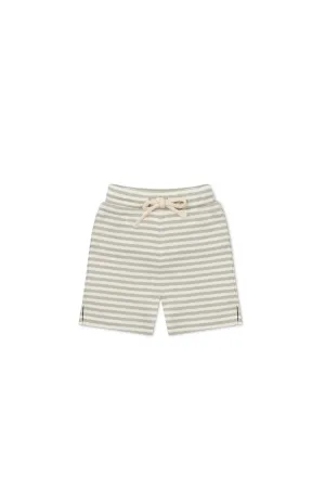 Jamie Kay Pima Cotton Marley Short - Narrow Stripe Moss/Cloud