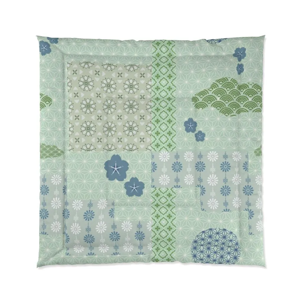 Japanese Springtime Patchwork Comforter