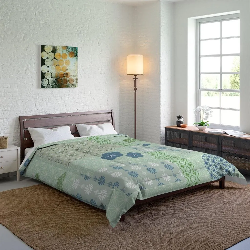 Japanese Springtime Patchwork Comforter