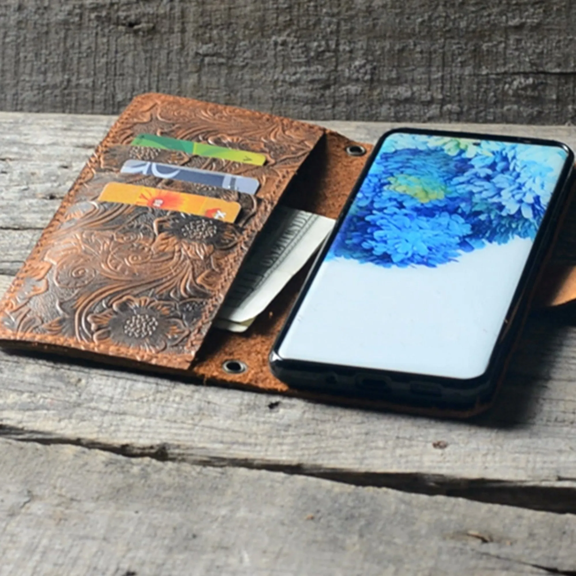 JJNUSA Handmade Samsung Galaxy S20 5G Leather Wallet Case