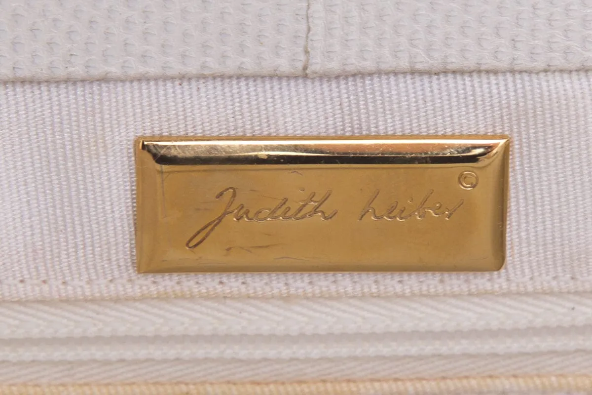 Judith Leiber Vintage Ivory & Gold Snakeskin Clutch Handbag