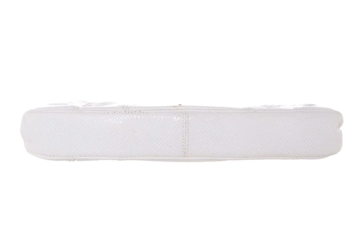 Judith Leiber Vintage Ivory & Gold Snakeskin Clutch Handbag