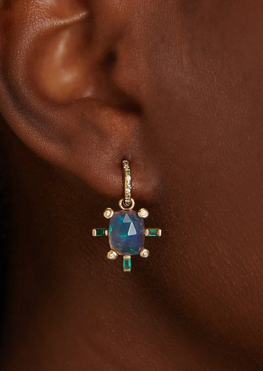 Juno Earring with Black Opal