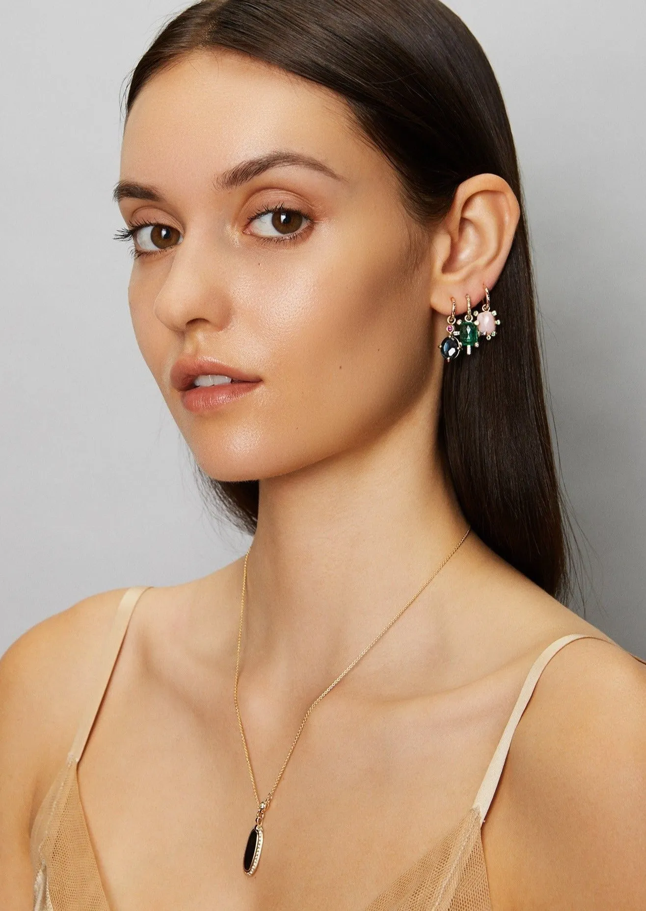 Juno Earring with Emerald